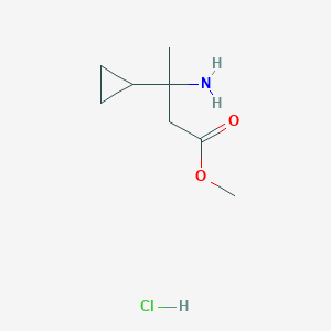 molecular formula C8H16ClNO2 B1435916 Methyl 3-amino-3-cyclopropylbutanoate hydrochloride CAS No. 2059954-90-2