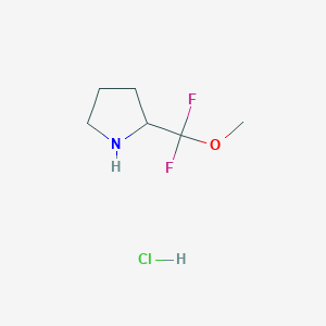 molecular formula C6H12ClF2NO B1435921 2-[Difluoro(methoxy)methyl]pyrrolidine hydrochloride CAS No. 2097933-47-4