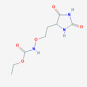 molecular formula C8H13N3O5 B14359215 Ethyl [2-(2,5-dioxoimidazolidin-4-yl)ethoxy]carbamate CAS No. 92117-88-9