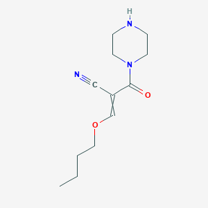 molecular formula C12H19N3O2 B14359239 3-Butoxy-2-(piperazine-1-carbonyl)prop-2-enenitrile CAS No. 90279-88-2