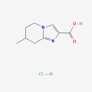 molecular formula C9H13ClN2O2 B1435925 7-methyl-5H,6H,7H,8H-imidazo[1,2-a]pyridine-2-carboxylic acid hydrochloride CAS No. 2060006-57-5