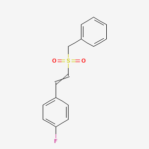 molecular formula C15H13FO2S B14359286 Benzene, 1-fluoro-4-[2-[(phenylmethyl)sulfonyl]ethenyl]- CAS No. 90616-51-6