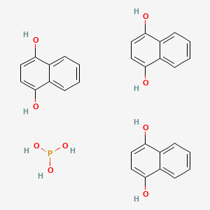 molecular formula C30H27O9P B14359339 Naphthalene-1,4-diol;phosphorous acid CAS No. 90311-42-5