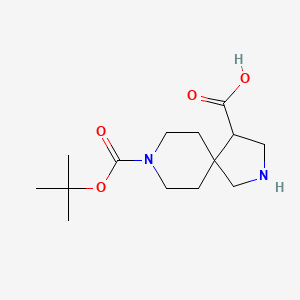 molecular formula C14H24N2O4 B1435935 8-(叔丁氧羰基)-2,8-二氮杂螺[4.5]癸烷-4-羧酸 CAS No. 2089650-38-2