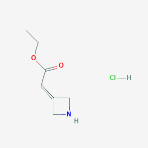 molecular formula C7H12ClNO2 B1435937 Ethyl 2-(azetidin-3-ylidene)acetate hydrochloride CAS No. 2098073-43-7