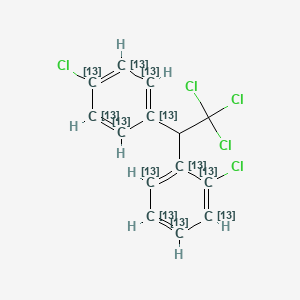 molecular formula C14H9Cl5 B1435942 1-chloro-4-[2,2,2-trichloro-1-(6-chloro(1,2,3,4,5,6-13C6)cyclohexa-1,3,5-trien-1-yl)ethyl](1,2,3,4,5,6-13C6)cyclohexa-1,3,5-triene CAS No. 1396995-26-8