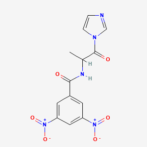 molecular formula C13H11N5O6 B14359428 N-[1-(1H-Imidazol-1-yl)-1-oxopropan-2-yl]-3,5-dinitrobenzamide CAS No. 91157-76-5