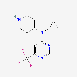 B1435943 N-cyclopropyl-N-(piperidin-4-yl)-6-(trifluoromethyl)pyrimidin-4-amine CAS No. 2097937-39-6