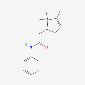 molecular formula C16H21NO B14359496 N-Phenyl-2-(2,2,3-trimethylcyclopent-3-en-1-yl)acetamide CAS No. 95512-22-4