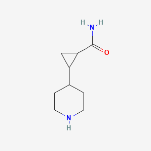 molecular formula C9H16N2O B1435951 2-(Piperidin-4-yl)cyclopropane-1-carboxamide CAS No. 1856210-75-7