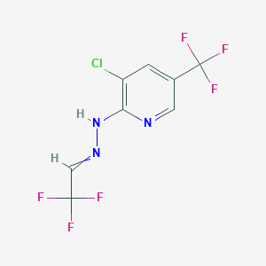 molecular formula C8H4ClF6N3 B1435960 3-Chloro-2-[2-(2,2,2-trifluoroethylidene)hydrazin-1-yl]-5-(trifluoromethyl)pyridine CAS No. 1823194-82-6