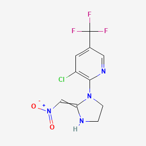 molecular formula C10H8ClF3N4O2 B1435963 3-Chloro-2-[2-(nitromethylidene)imidazolidin-1-yl]-5-(trifluoromethyl)pyridine CAS No. 1823194-69-9