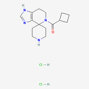 molecular formula C15H24Cl2N4O B1435964 5-(Cyclobutylcarbonyl)-1,5,6,7-tetrahydrospiro[imidazo[4,5-c]pyridine-4,4'-piperidine] dihydrochloride CAS No. 1417359-22-8