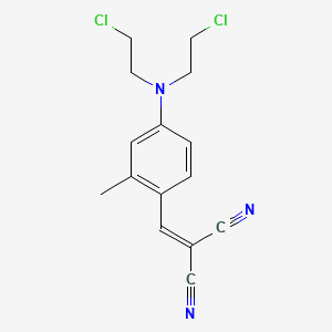 molecular formula C15H15Cl2N3 B14359679 Propanedinitrile, [[4-[bis(2-chloroethyl)amino]-2-methylphenyl]methylene]- CAS No. 93537-06-5