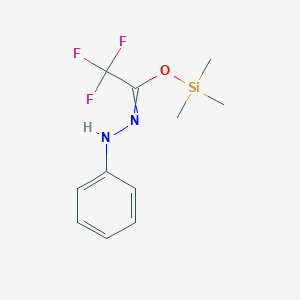 molecular formula C11H15F3N2OSi B14359680 Trimethylsilyl 2,2,2-trifluoro-N-phenylethanehydrazonate CAS No. 91152-81-7