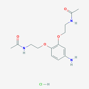 molecular formula C14H22ClN3O4 B1435969 N,N'-[(4-Amino-1,2-phenylene)bis(oxyethane-2,1-diyl)]diacetamide hydrochloride CAS No. 2109439-76-9