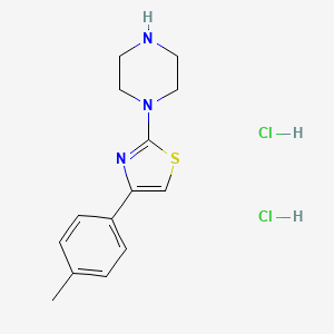 molecular formula C14H19Cl2N3S B1435971 1-[4-(4-Methylphenyl)-1,3-thiazol-2-yl]piperazine dihydrochloride CAS No. 2108381-82-2