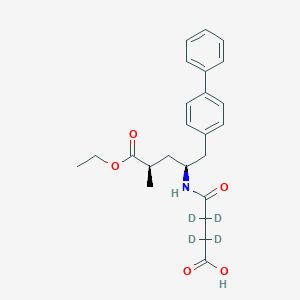 molecular formula C24H29NO5 B1435972 (alphaR,gammaS)-gamma-[(3-carboxy-1-oxopropyl-2,2,3,3-d4)amino]-alpha-methyl-[1,1'-biphenyl]-4-pentanoicacid,alpha-ethylester CAS No. 1884269-07-1