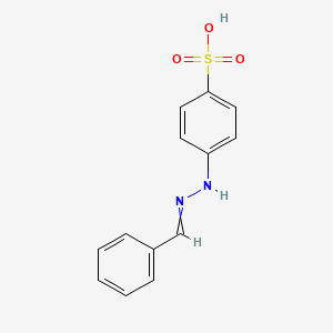molecular formula C13H12N2O3S B14359722 Benzenesulfonic acid, 4-[(phenylmethylene)hydrazino]- CAS No. 90579-02-5