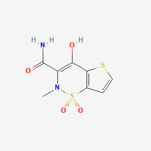 molecular formula C8H8N2O4S2 B1435978 4-Hydroxy-2-methyl-1,1-dioxothieno[2,3-e]thiazine-3-carboxamide CAS No. 105410-48-8
