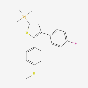 molecular formula C20H21FS2Si B14359784 {4-(4-Fluorophenyl)-5-[4-(methylsulfanyl)phenyl]thiophen-2-yl}(trimethyl)silane CAS No. 90298-08-1