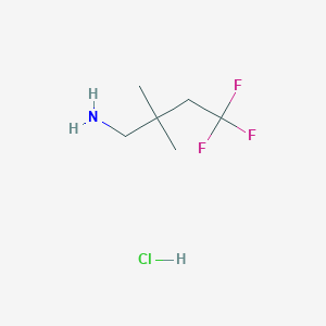 molecular formula C6H13ClF3N B1435981 4,4,4-三氟-2,2-二甲基丁-1-胺盐酸盐 CAS No. 1955548-98-7