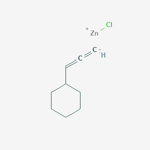 molecular formula C9H13ClZn B14359818 Chlorozinc(1+) 3-cyclohexylpropadien-1-ide CAS No. 92490-15-8