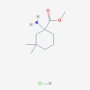 molecular formula C10H20ClNO2 B1435984 Methyl 1-amino-3,3-dimethylcyclohexane-1-carboxylate hydrochloride CAS No. 2031258-74-7