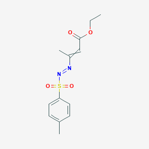 molecular formula C13H16N2O4S B14359852 Ethyl 3-[(E)-(4-methylbenzene-1-sulfonyl)diazenyl]but-2-enoate CAS No. 93953-27-6