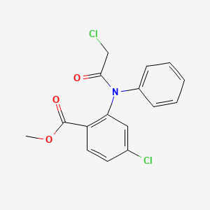 molecular formula C16H13Cl2NO3 B14359936 Methyl 4-chloro-2-[(chloroacetyl)(phenyl)amino]benzoate CAS No. 91855-60-6