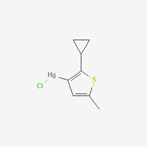 molecular formula C8H9ClHgS B14359959 Chloro(2-cyclopropyl-5-methylthiophen-3-yl)mercury CAS No. 90185-42-5