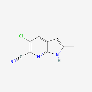 molecular formula C9H6ClN3 B1435996 5-Chloro-6-cyano-2-methyl-7-azaindole CAS No. 1352396-10-1
