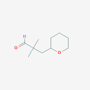 molecular formula C10H18O2 B1436005 2,2-Dimethyl-3-(oxan-2-yl)propanal CAS No. 1934978-24-1
