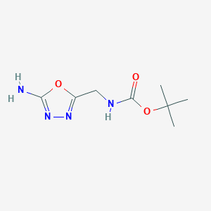 molecular formula C8H14N4O3 B1436007 Tert-butyl ((5-amino-1,3,4-oxadiazol-2-yl)methyl)carbamate CAS No. 942034-89-1