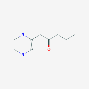molecular formula C11H22N2O B14360074 1,2-Bis(dimethylamino)hept-1-en-4-one CAS No. 91868-53-0