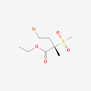 molecular formula C8H15BrO4S B1436008 (S)-Ethyl 4-bromo-2-methyl-2-(methylsulfonyl)butanoate CAS No. 1312478-49-1