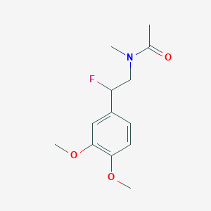 molecular formula C13H18FNO3 B14360124 N-[2-(3,4-Dimethoxyphenyl)-2-fluoroethyl]-N-methylacetamide CAS No. 92573-91-6