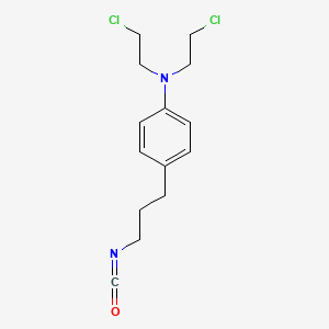 molecular formula C14H18Cl2N2O B14360133 N,N-Bis(2-chloroethyl)-4-(3-isocyanatopropyl)aniline CAS No. 90393-37-6
