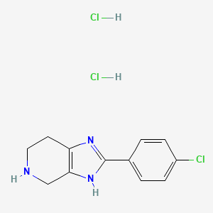 molecular formula C12H14Cl3N3 B1436014 2-(4-Chlorophenyl)-4,5,6,7-tetrahydro-1H-imidazo[4,5-c]pyridine dihydrochloride CAS No. 2109576-26-1