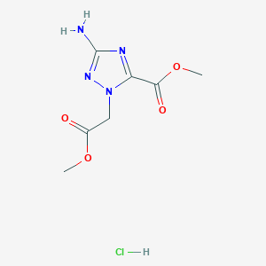 molecular formula C7H11ClN4O4 B1436015 Methyl 3-amino-1-(2-methoxy-2-oxoethyl)-1h-1,2,4-triazole-5-carboxylate hydrochloride CAS No. 2109189-03-7