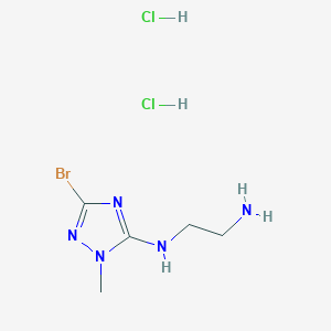 molecular formula C5H12BrCl2N5 B1436016 N-(3-Bromo-1-methyl-1h-1,2,4-triazol-5-yl)ethane-1,2-diamine dihydrochloride CAS No. 2109439-84-9