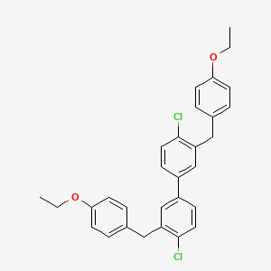 molecular formula C30H28Cl2O2 B1436019 4,4'-Dichloro-3,3'-bis(4-ethoxybenzyl)-1,1'-biphenyl CAS No. 2176485-21-3
