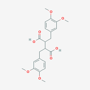 molecular formula C22H26O8 B14360192 Butanedioic acid, 2,3-bis[(3,4-dimethoxyphenyl)methyl]- CAS No. 93609-04-2