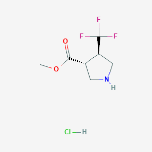 molecular formula C7H11ClF3NO2 B1436021 methyl (3R,4R)-4-(trifluoromethyl)pyrrolidine-3-carboxylate hydrochloride CAS No. 1212115-75-7