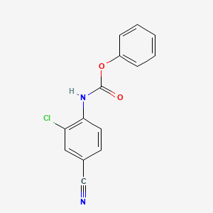 molecular formula C14H9ClN2O2 B14360257 Phenyl (2-chloro-4-cyanophenyl)carbamate CAS No. 91151-88-1