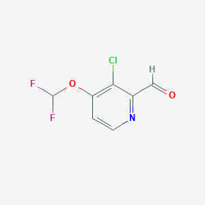 molecular formula C7H4ClF2NO2 B1436026 3-Chloro-4-(difluoromethoxy)picolinaldehyde CAS No. 1805115-42-7