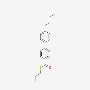 molecular formula C21H26OS B14360269 S-Propyl 4'-pentyl[1,1'-biphenyl]-4-carbothioate CAS No. 90336-60-0