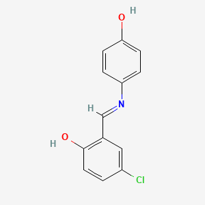 molecular formula C13H10ClNO2 B14360282 Phenol, 4-chloro-2-[[(4-hydroxyphenyl)imino]methyl]- CAS No. 92596-90-2