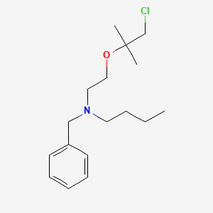 molecular formula C17H28ClNO B14360389 N-Benzyl-N-{2-[(1-chloro-2-methylpropan-2-yl)oxy]ethyl}butan-1-amine CAS No. 90166-94-2