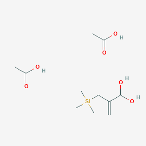 molecular formula C11H24O6Si B14360395 Acetic acid;2-(trimethylsilylmethyl)prop-2-ene-1,1-diol CAS No. 94111-05-4